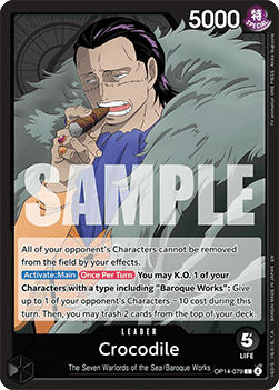 Crocodile (OP14-079) (V.1) - The Azure Sea's Seven (Leader) [OP14-079] - Cards Beyond