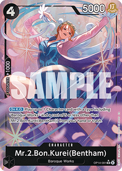 Mr.2.Bon.Kurei(Bentham) (OP14-091) (V.2) - The Azure Sea's Seven (Alternate Art) [OP14-091] - Cards Beyond