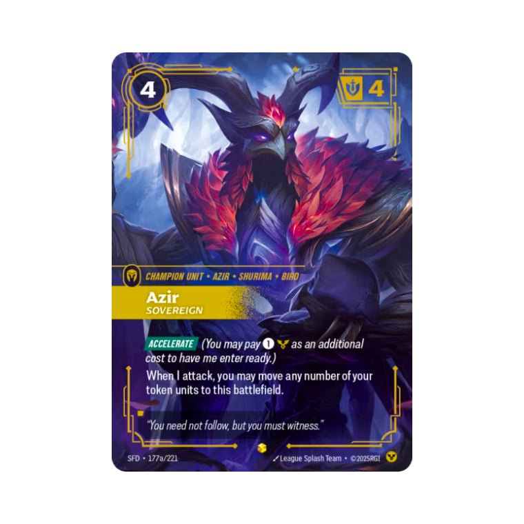 Riftbound | Azir - Sovereign (SFD-177a) – Cards Beyond