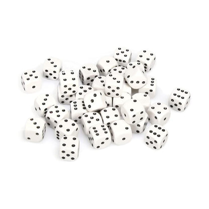 Chessex 12mm D6 Sada Kostek - Bílá/Černá