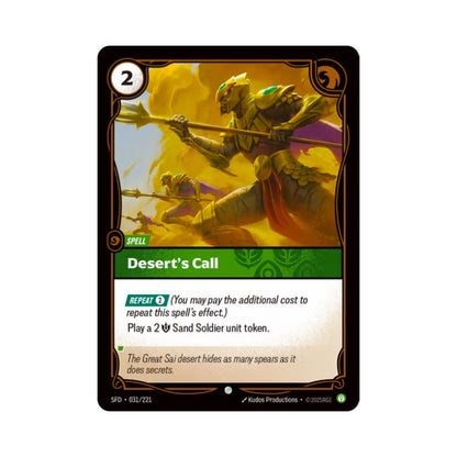Desert's Call (SFD - 031) - Cards Beyond
