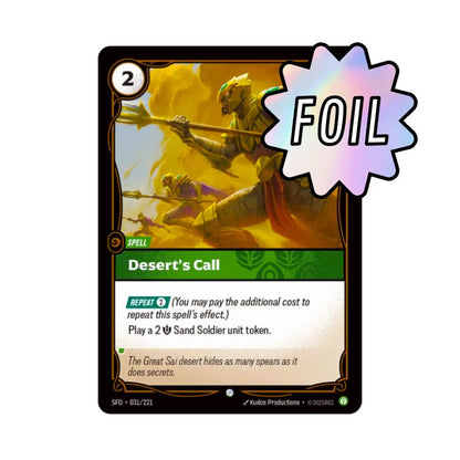 Desert's Call (SFD - 031) - Cards Beyond