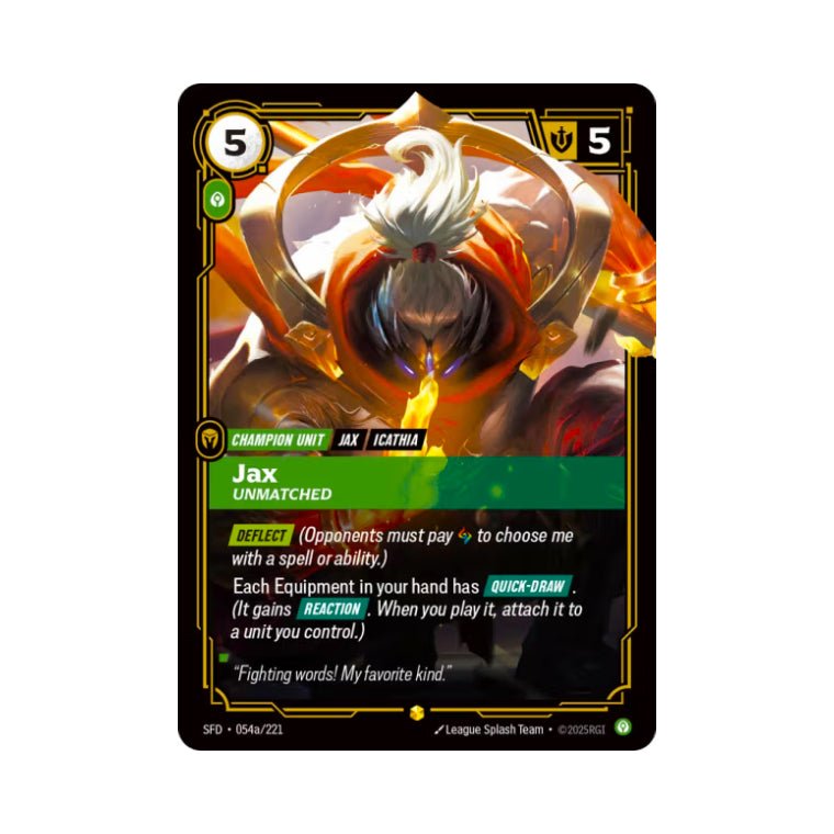 Jax - Unmatched (SFD - 054a) - Cards Beyond