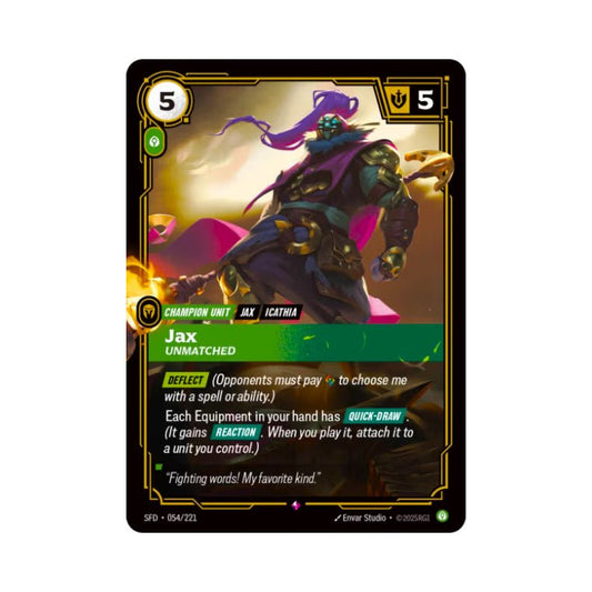 Jax - Unmatched (SFD - 054) - Cards Beyond