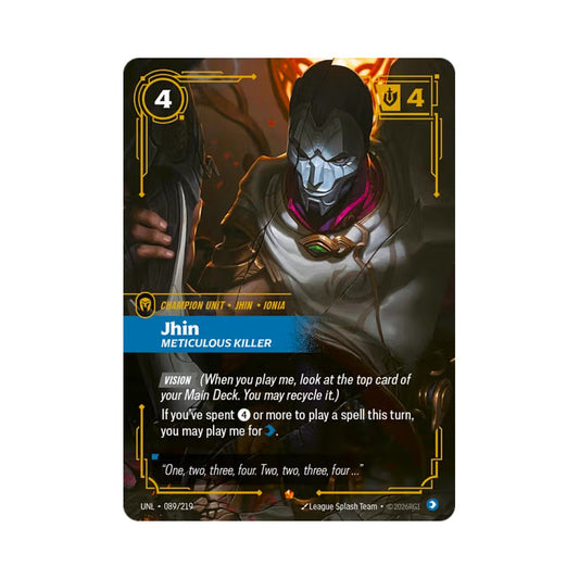 Jhin - Meticulous Killer (UNL - 089) - Cards Beyond