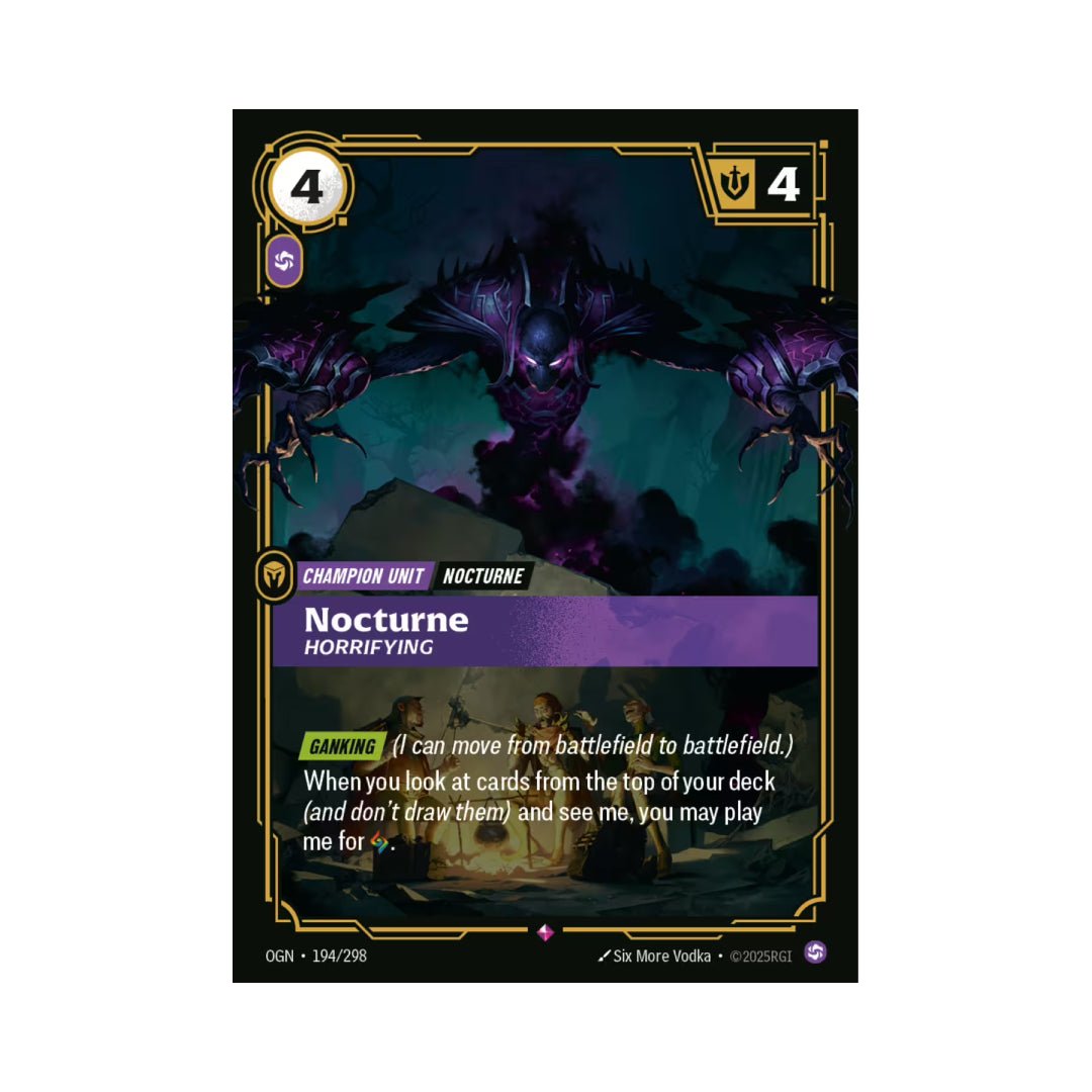 thumbnail image 2 of Nocturne - Horrifying OGN #194/298 Riftbound League Of Legends TCG (Rare Foil) 2 of 6