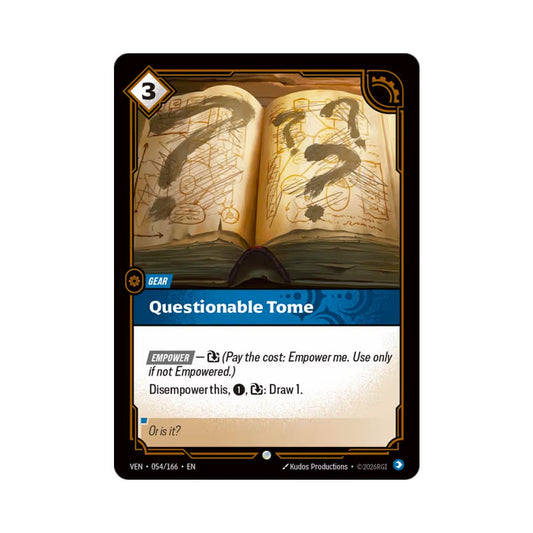 Questionable Tome (VEN-054) - Cards Beyond
