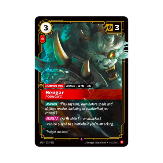 Rengar - Pouncing (SFD - 025) - Cards Beyond