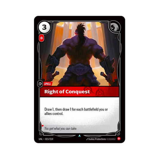 Right of Conquest (UNL - 015) - Cards Beyond