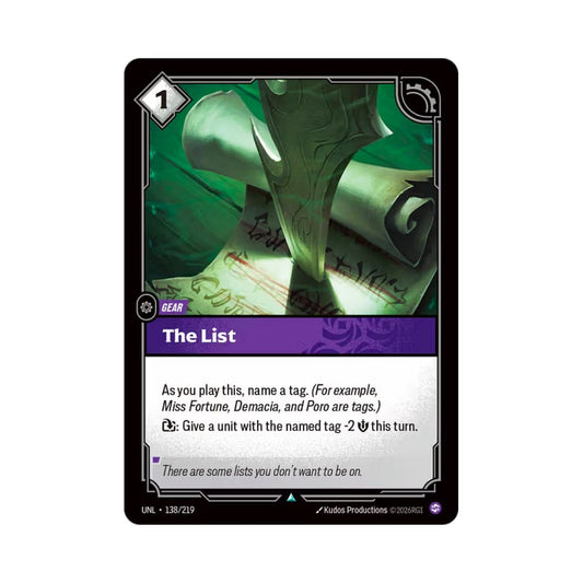 The List (UNL - 138) - Cards Beyond